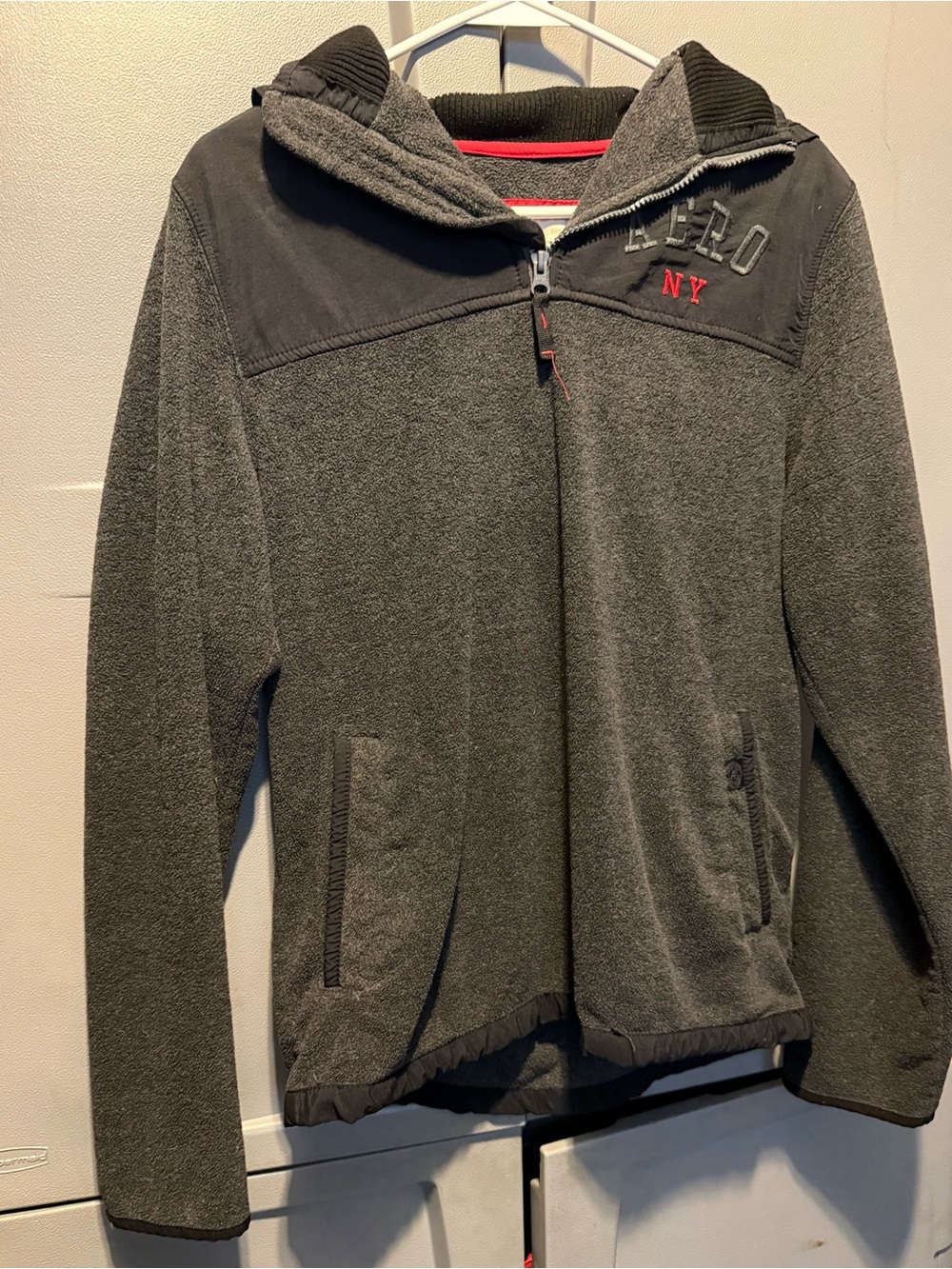 Aeropostale Charcoal Gray Men's Zip-Up Hoodie